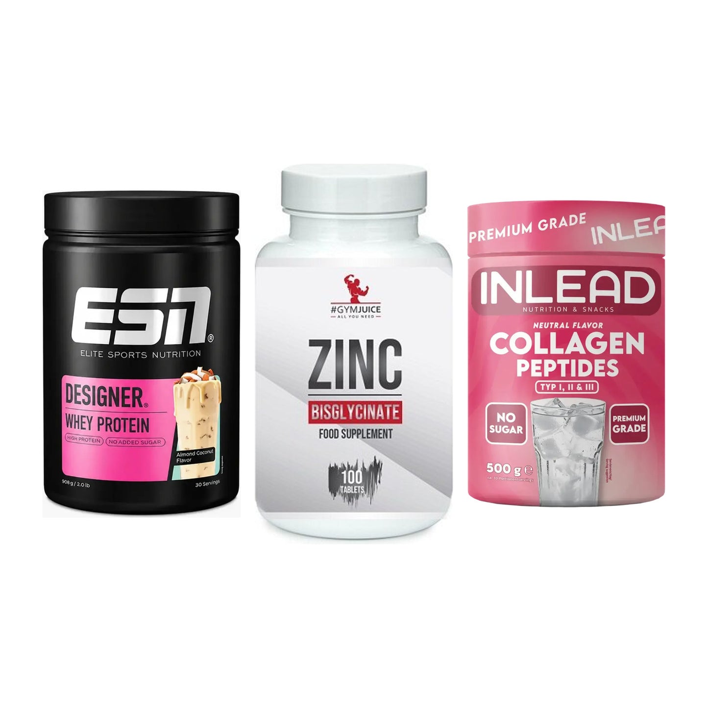 Regenerations-Set: ESN Designer + #GYMJUICE ZINC + INLEAD Collagen – alle enthaltenen Artikel