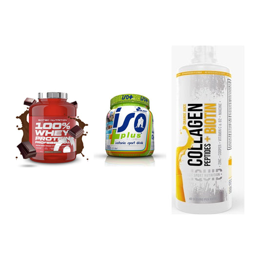 Regenerations-Set: Scitec 100% + Olimp Iso Plus + MST Collagen – alle enthaltenen Artikel