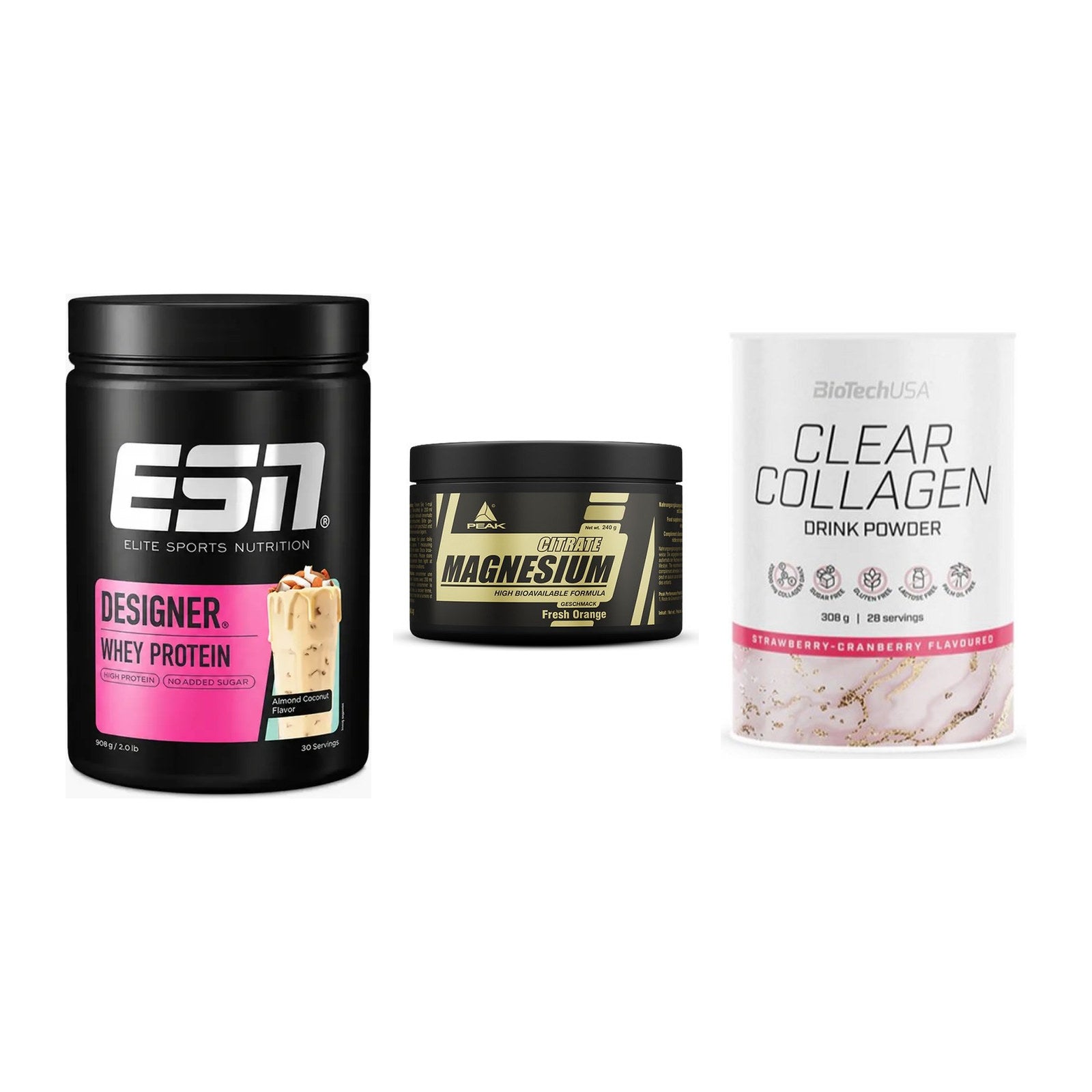 Regenerations-Set: ESN Designer + Peak Magnesium + BioTech Clear – alle enthaltenen Artikel
