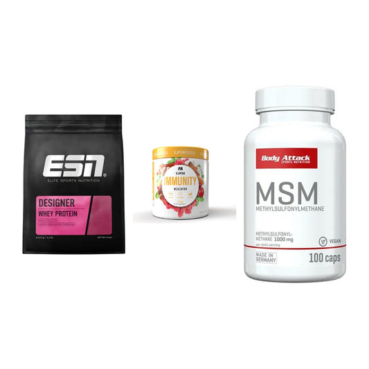 Regenerations-Set: ESN Designer + FA Nutrition + Body Attack MSM – alle enthaltenen Artikel