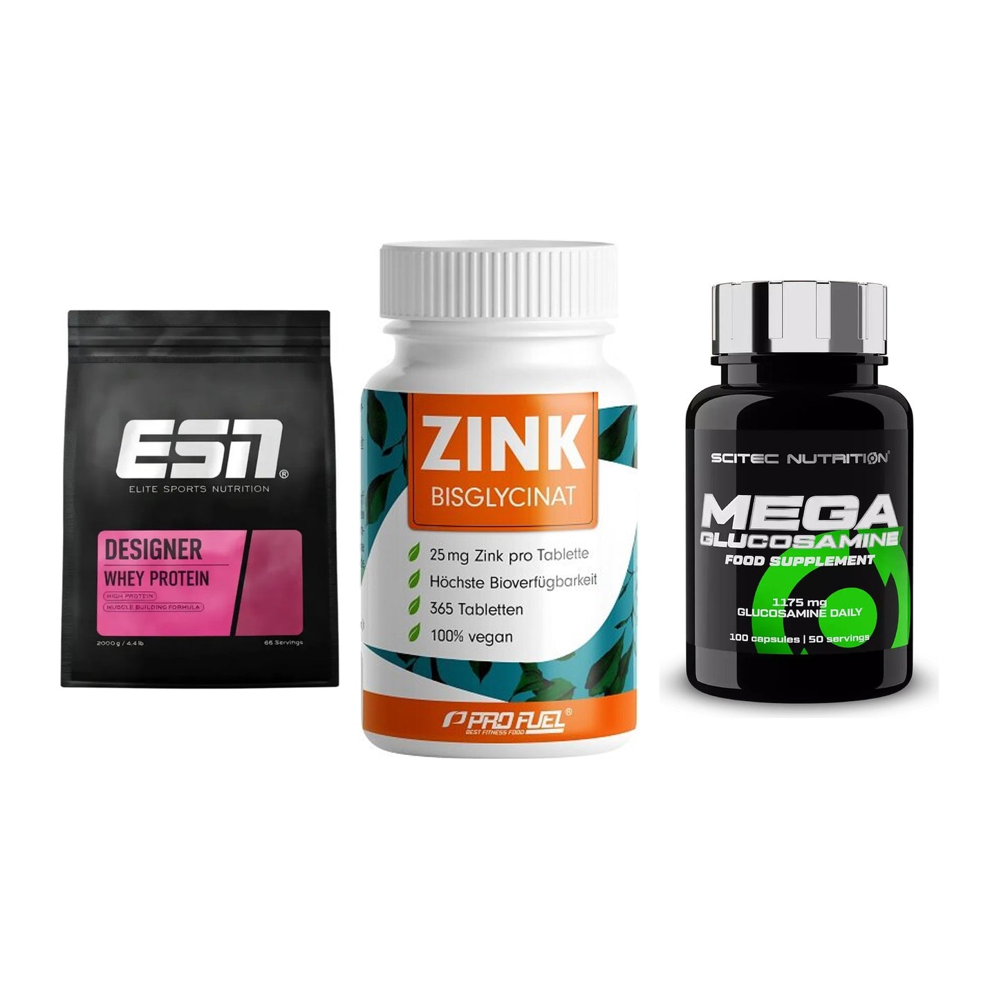 Regenerations-Set: ESN Designer + ProFuel Zink + Scitec Mega – alle enthaltenen Artikel