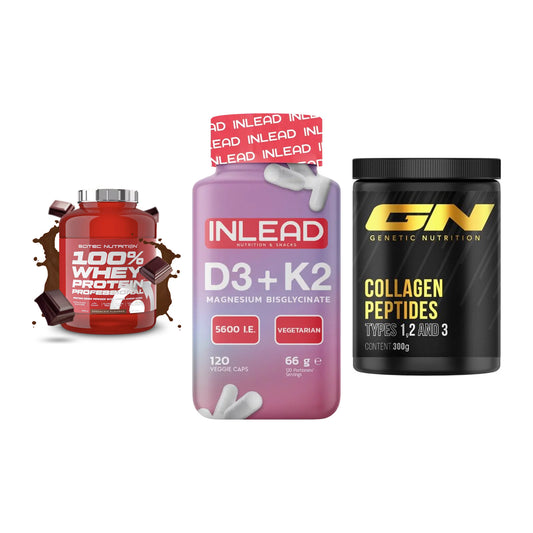 Regenerations-Set: Scitec 100% + INLEAD Vitamin + GN Peptan – alle enthaltenen Artikel