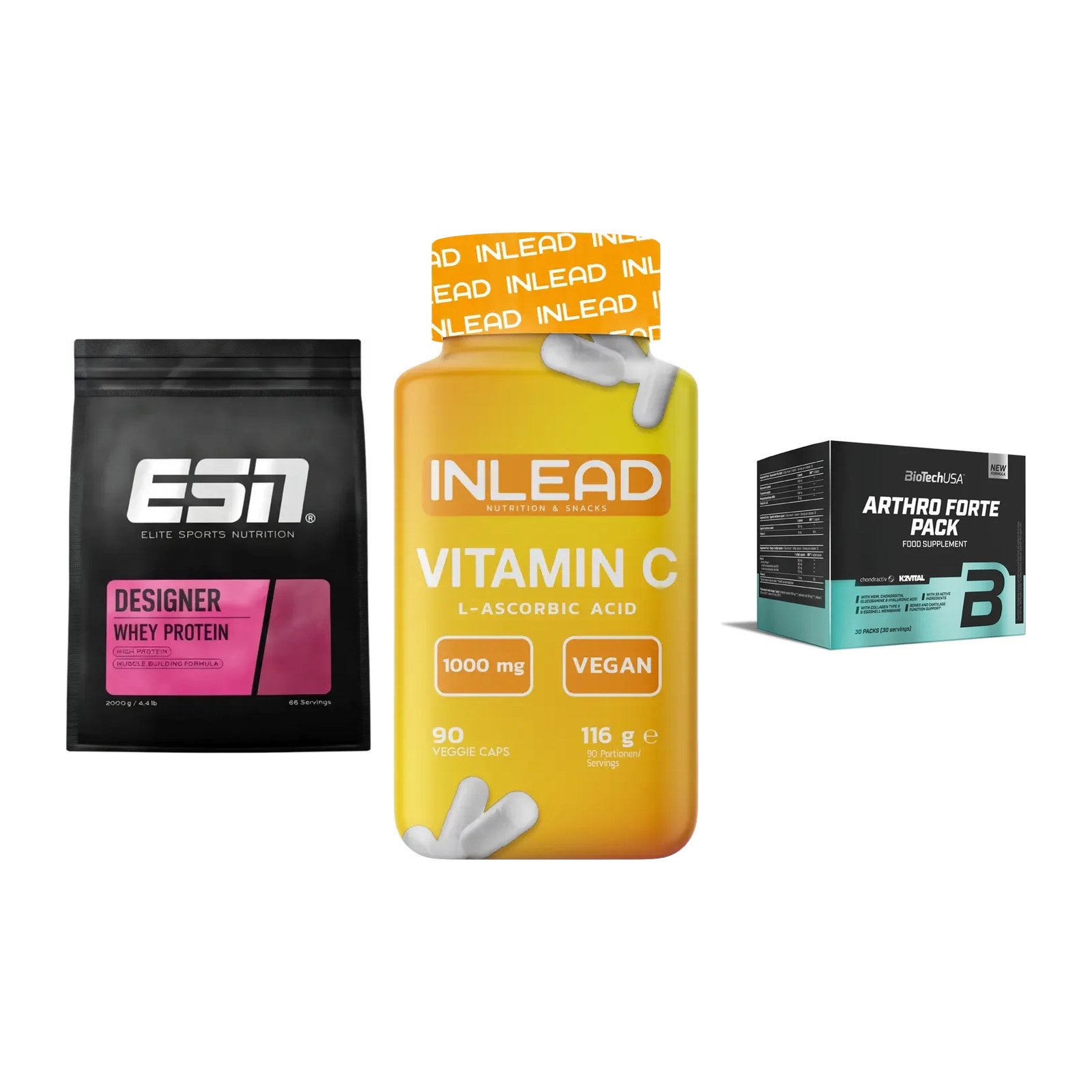 Regenerations-Set: ESN Designer + INLEAD Vitamin + BioTech Arthro – alle enthaltenen Artikel