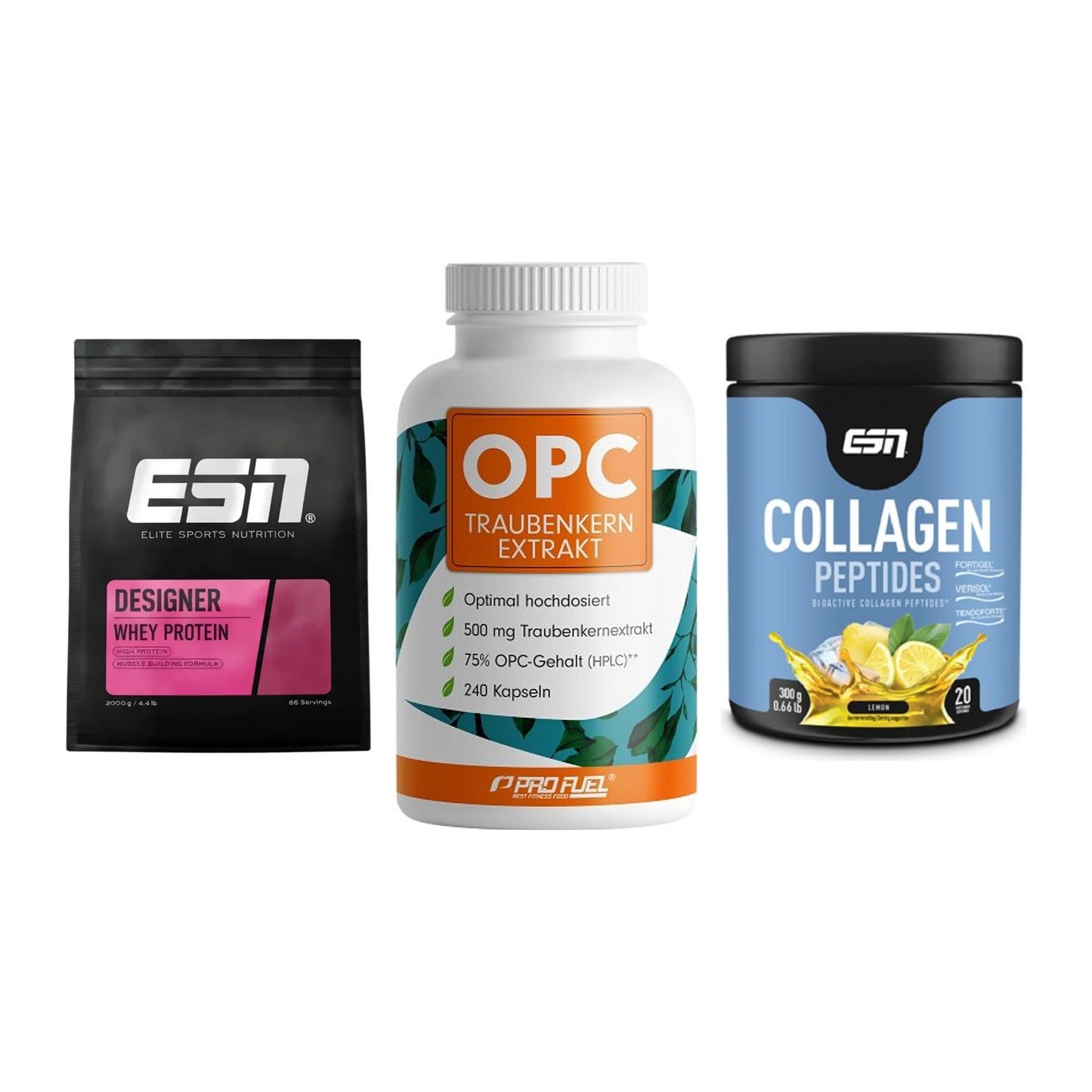 Regenerations-Set: ESN Designer + ProFuel OPC + ESN Collagen – alle enthaltenen Artikel