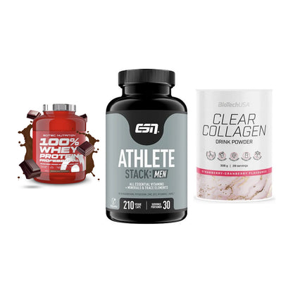 Regenerations-Set: Scitec 100% + ESN Athlete + BioTech Clear – alle enthaltenen Artikel