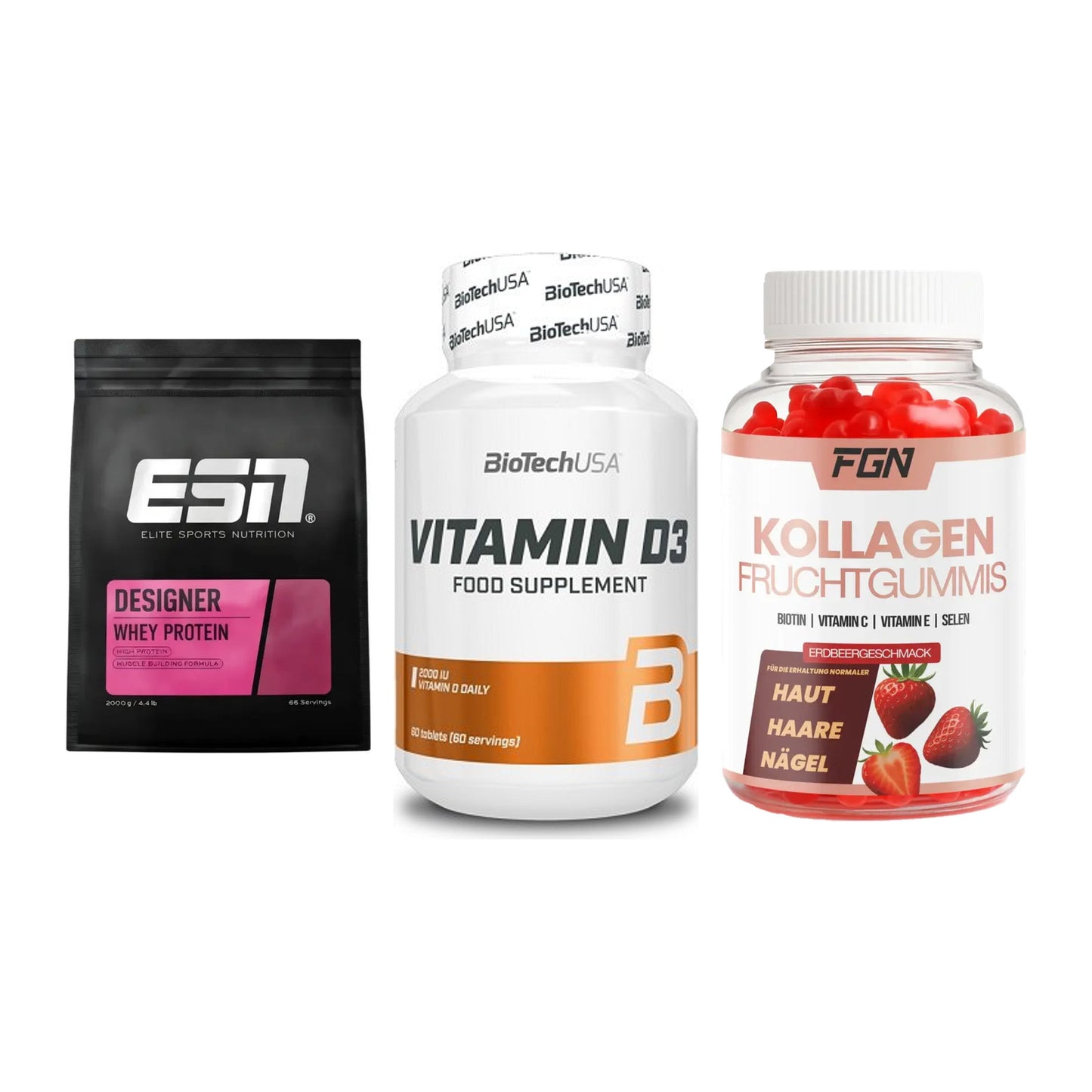 Regenerations-Set: ESN Designer + BioTech Vitamin + FGN Kollagen 60 – alle enthaltenen Artikel