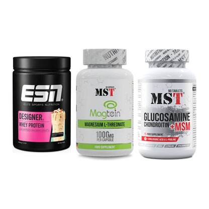 Regenerations-Set: ESN Designer + MST Magnesium + MST Glucosamine – alle enthaltenen Artikel