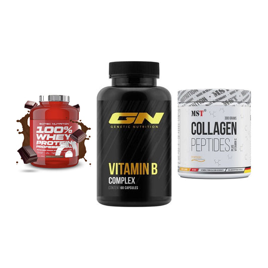 Regenerations-Set: Scitec 100% + GN Vitamin + MST Collagen – alle enthaltenen Artikel