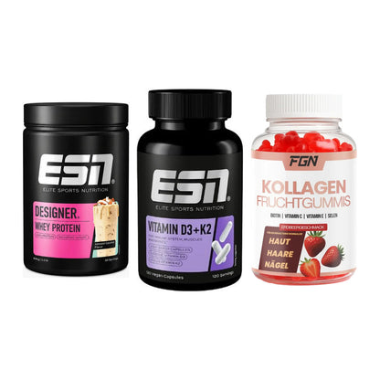 Regenerations-Set: ESN Designer + ESN Vitamin D3 + FGN Kollagen 60 – alle enthaltenen Artikel