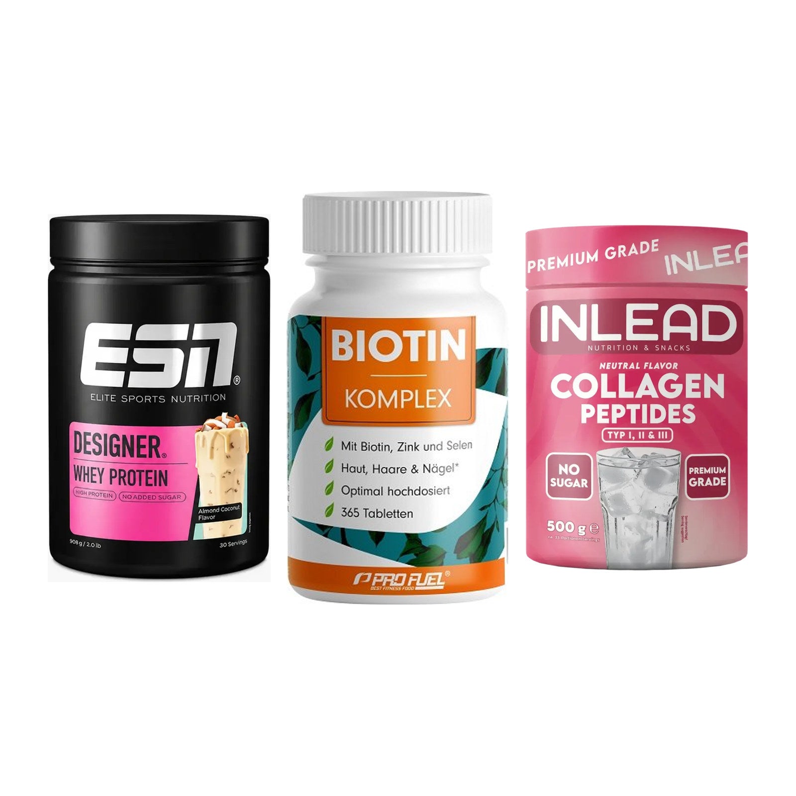 Regenerations-Set: ESN Designer + ProFuel BIOTIN + INLEAD Collagen – alle enthaltenen Artikel