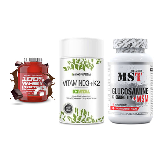Regenerations-Set: Scitec 100% + Sinob Vitamin + MST Glucosamine – alle enthaltenen Artikel