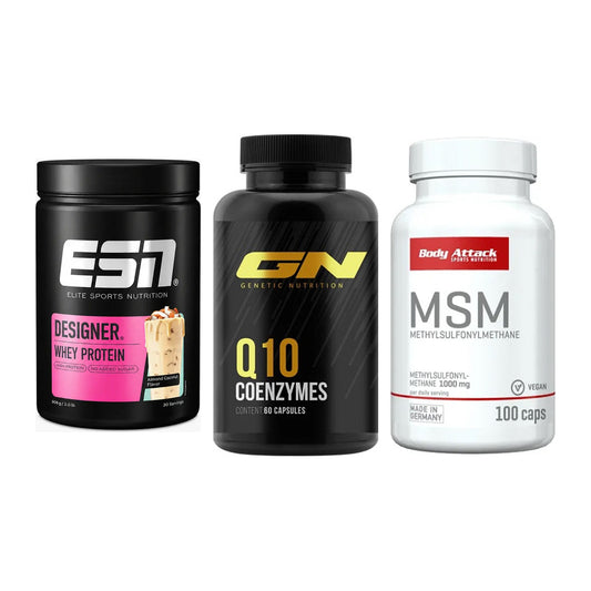 Regenerations-Set: ESN Designer + GN Q10 Health + Body Attack MSM – alle enthaltenen Artikel