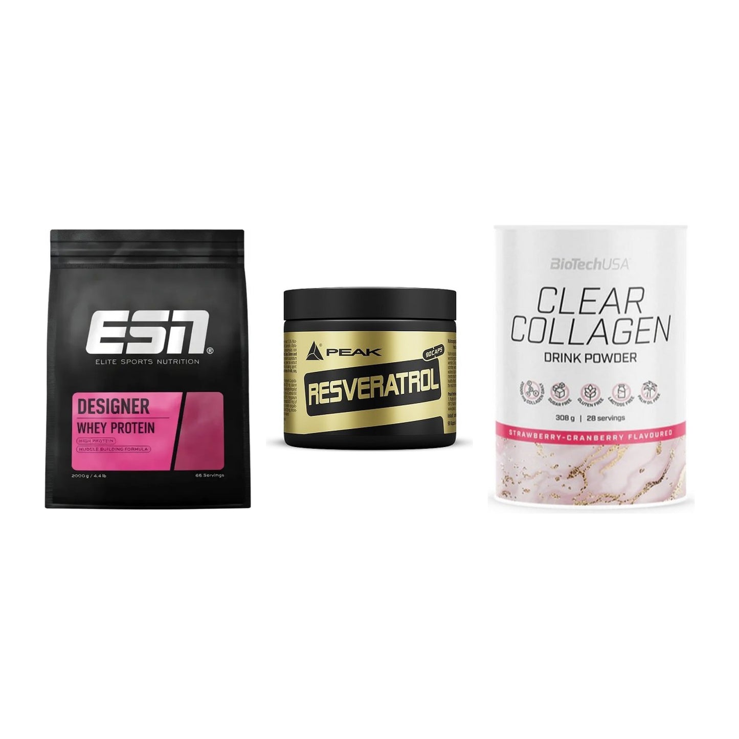 Regenerations-Set: ESN Designer + Peak Resveratro + BioTech Clear – alle enthaltenen Artikel