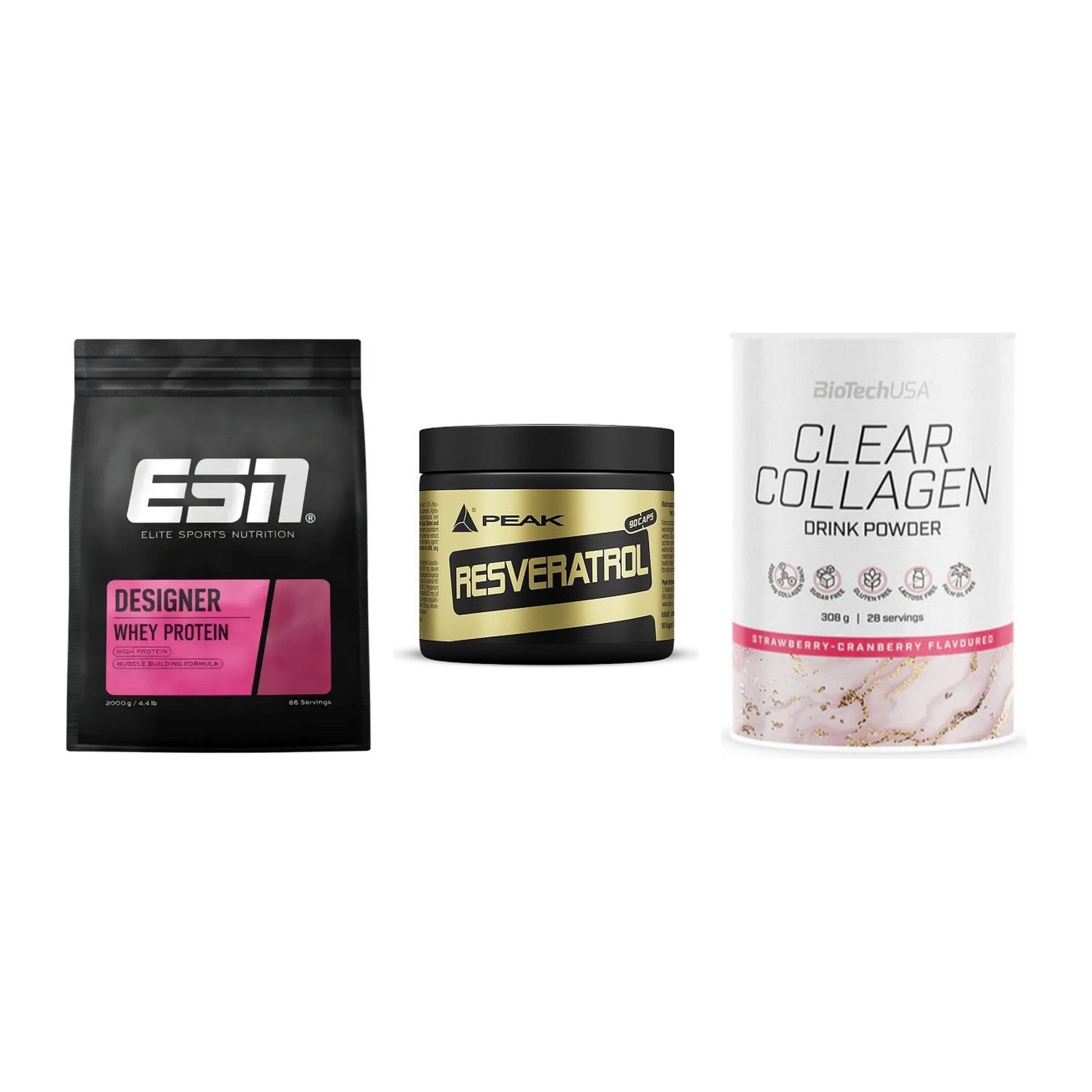 Regenerations-Set: ESN Designer + Peak Resveratro + BioTech Clear – alle enthaltenen Artikel