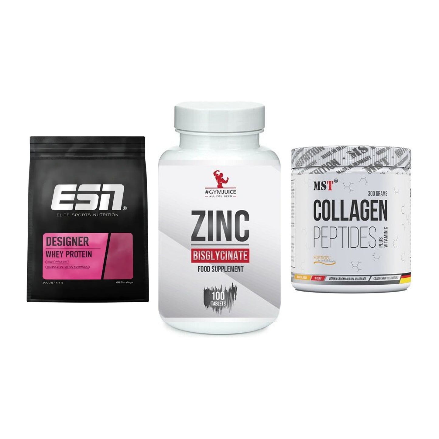Regenerations-Set: ESN Designer + #GYMJUICE ZINC + MST Collagen – alle enthaltenen Artikel