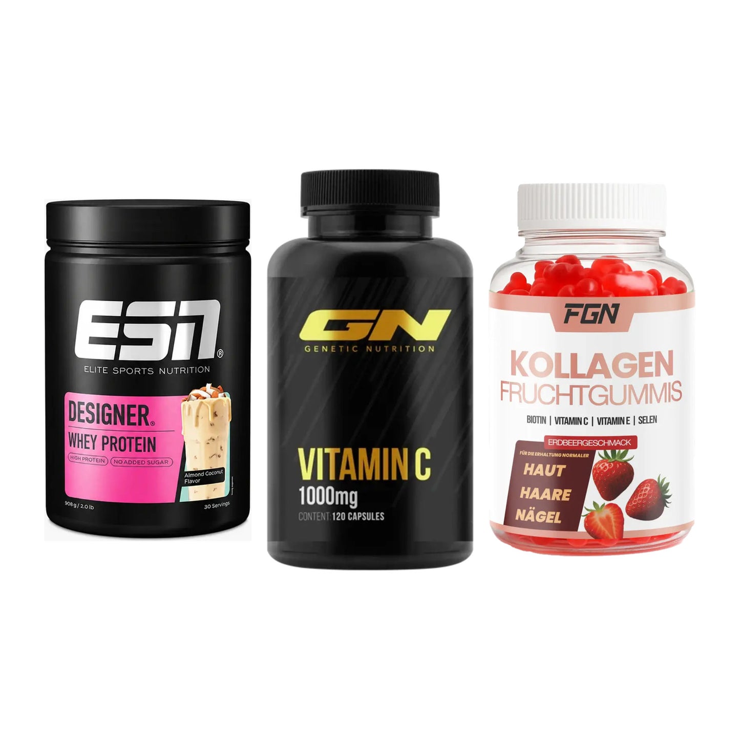 Regenerations-Set: ESN Designer + GN Vitamin C + FGN Kollagen 60 – alle enthaltenen Artikel