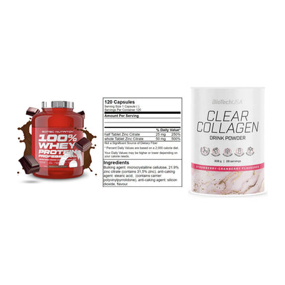 Regenerations-Set: Scitec 100% + GN Zinc Citrate + BioTech Clear – alle enthaltenen Artikel