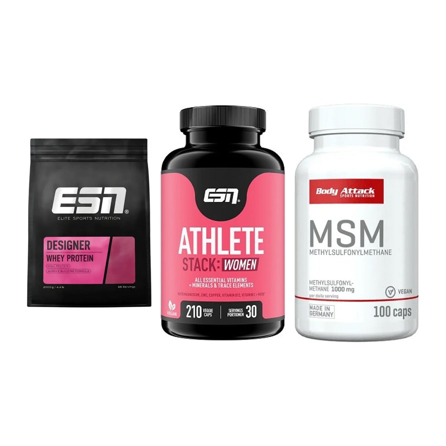 Regenerations-Set: ESN Designer + ESN Athlete + Body Attack MSM – alle enthaltenen Artikel