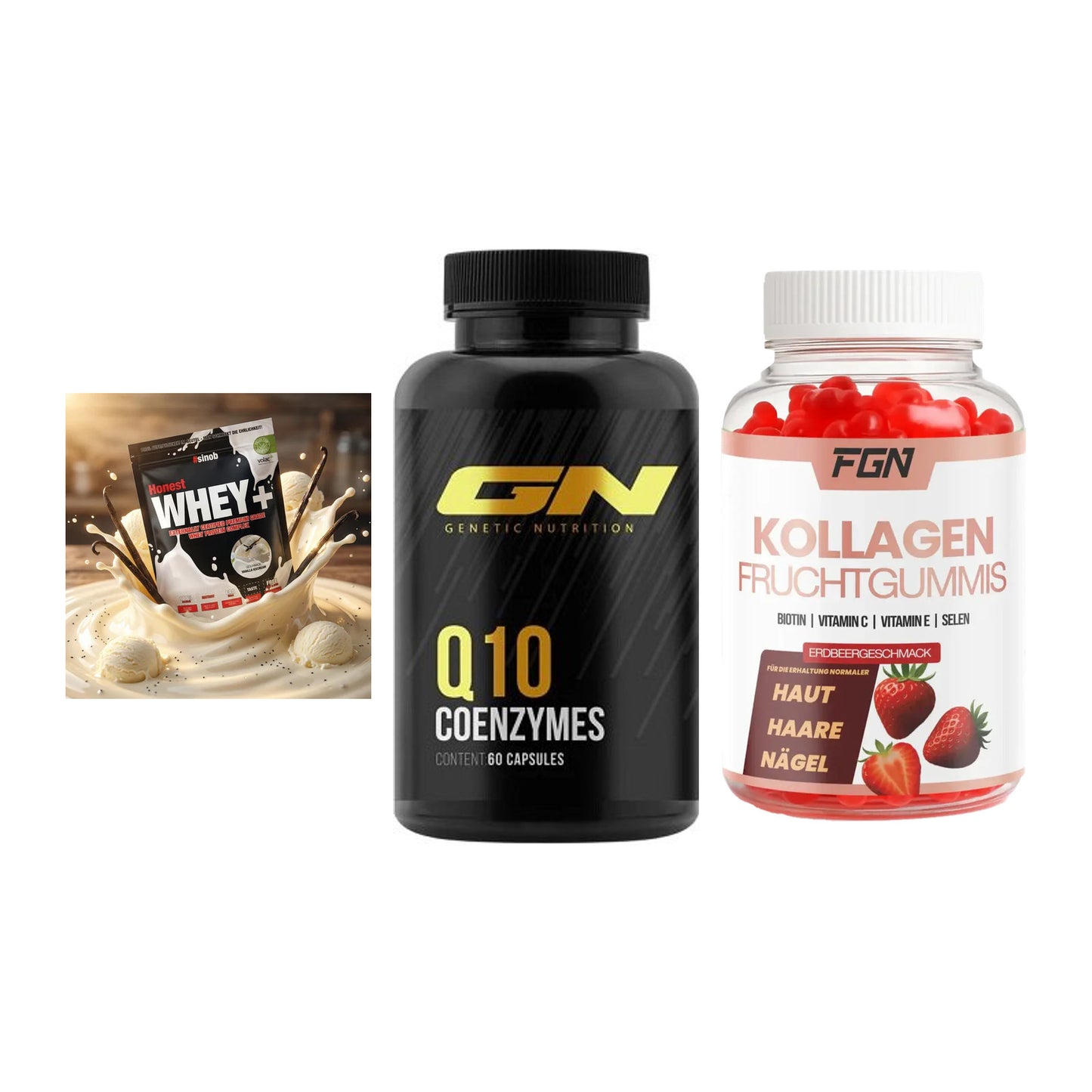 Regenerations-Set: Sinob Honest + GN Q10 Health + FGN Kollagen 60 – alle enthaltenen Artikel