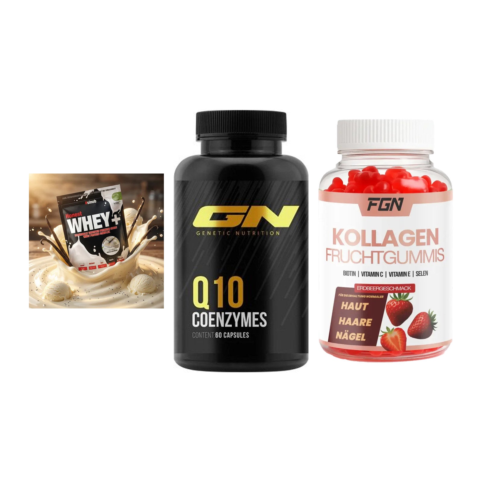 Regenerations-Set: Sinob Honest + GN Q10 Health + FGN Kollagen 60 – alle enthaltenen Artikel