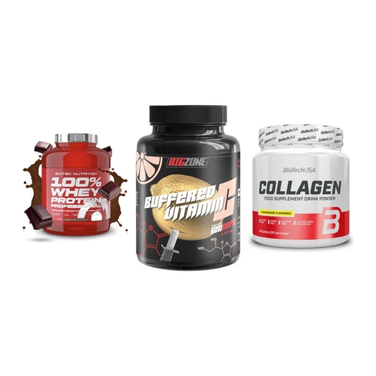 Regenerations-Set: Scitec 100% + Big Zone + BioTech Collage – alle enthaltenen Artikel