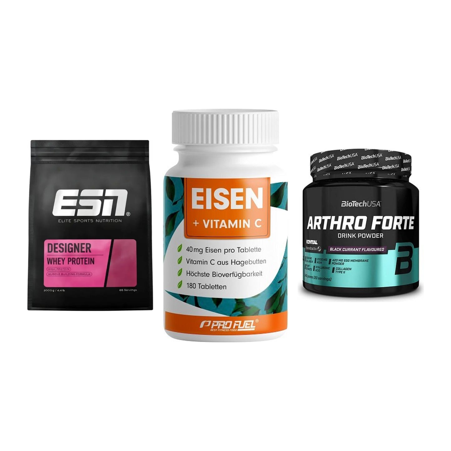 Regenerations-Set: ESN Designer + ProFuel EISEN + BioTech Arthro – alle enthaltenen Artikel