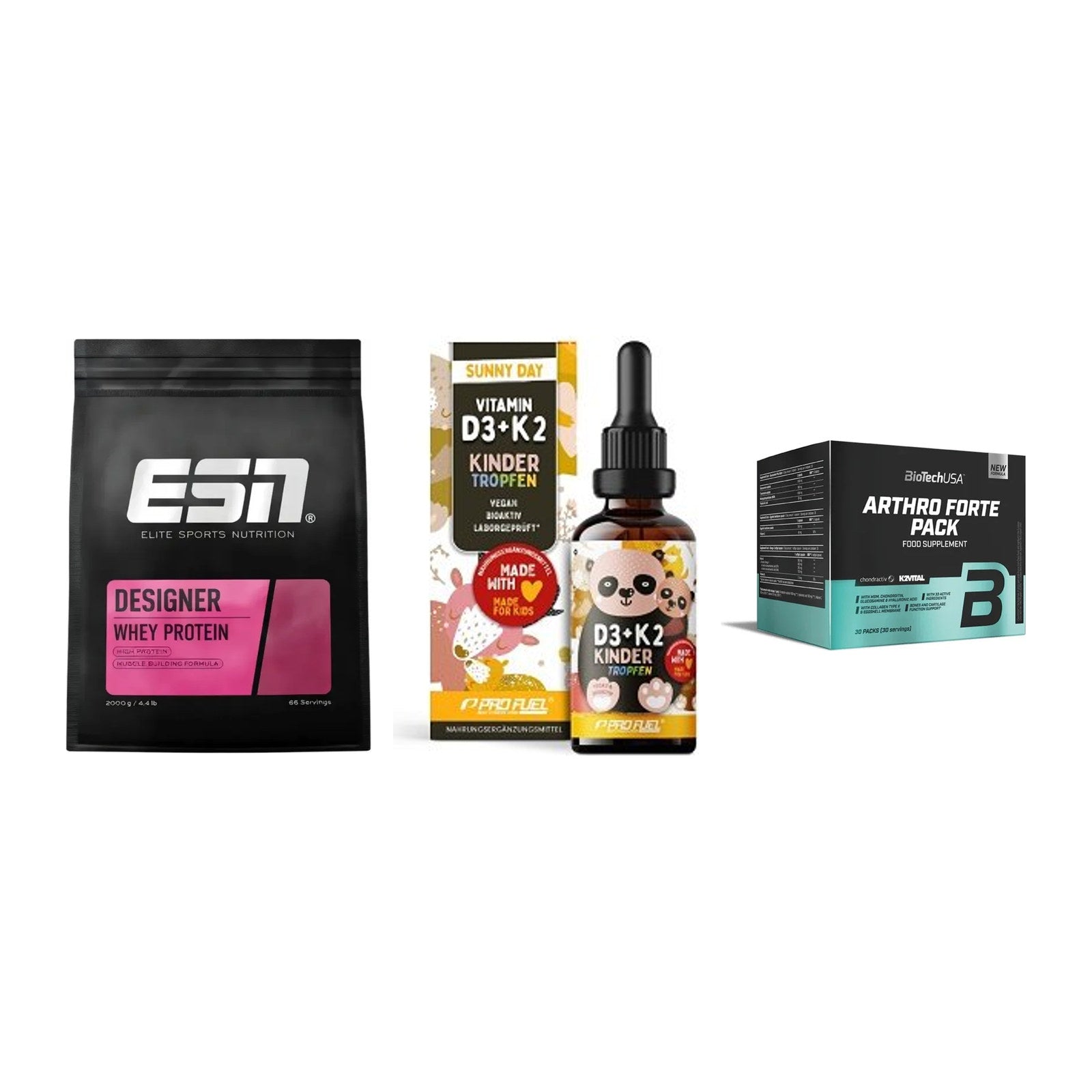Regenerations-Set: ESN Designer + ProFuel VITAMIN + BioTech Arthro – alle enthaltenen Artikel