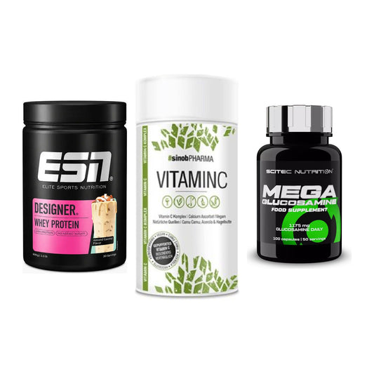 Regenerations-Set: ESN Designer + Sinob Vitamin C + Scitec Mega – alle enthaltenen Artikel