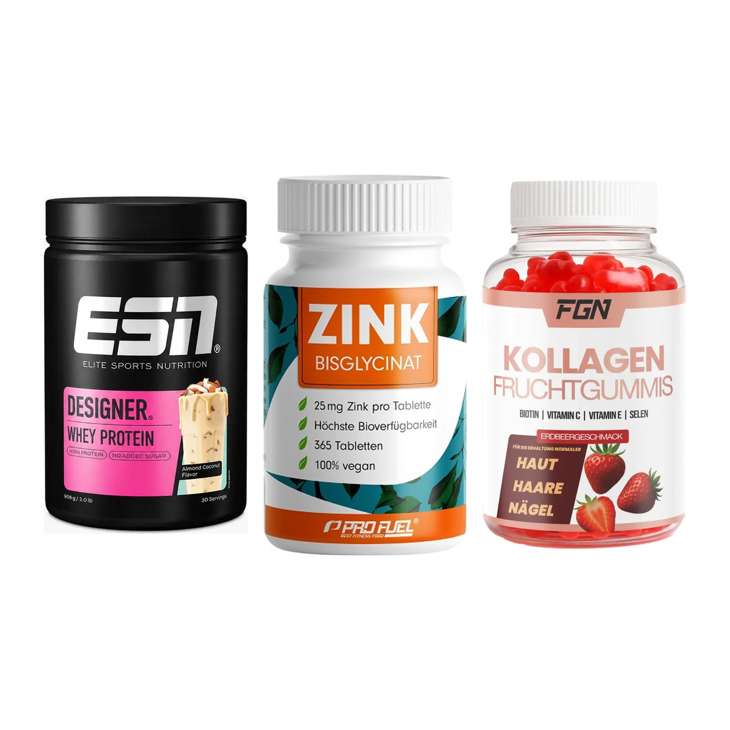 Regenerations-Set: ESN Designer + ProFuel Zink + FGN Kollagen 60 – alle enthaltenen Artikel