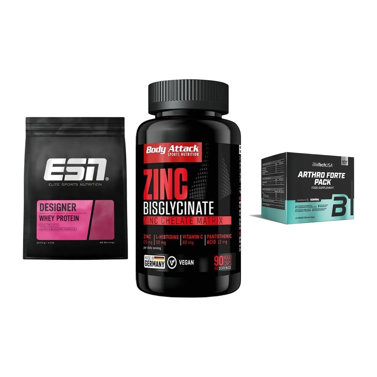 Regenerations-Set: ESN Designer + Body Attack + BioTech Arthro – alle enthaltenen Artikel