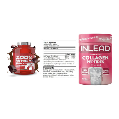Regenerations-Set: Scitec 100% + GN Zinc Citrate + INLEAD Collagen – alle enthaltenen Artikel