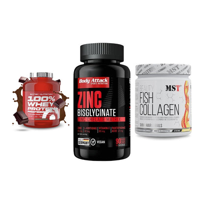 Regenerations-Set: Scitec 100% + Body Attack + MST Beauty Fish – alle enthaltenen Artikel