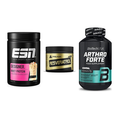Regenerations-Set: ESN Designer + Peak Resveratro + BioTech Arthro – alle enthaltenen Artikel