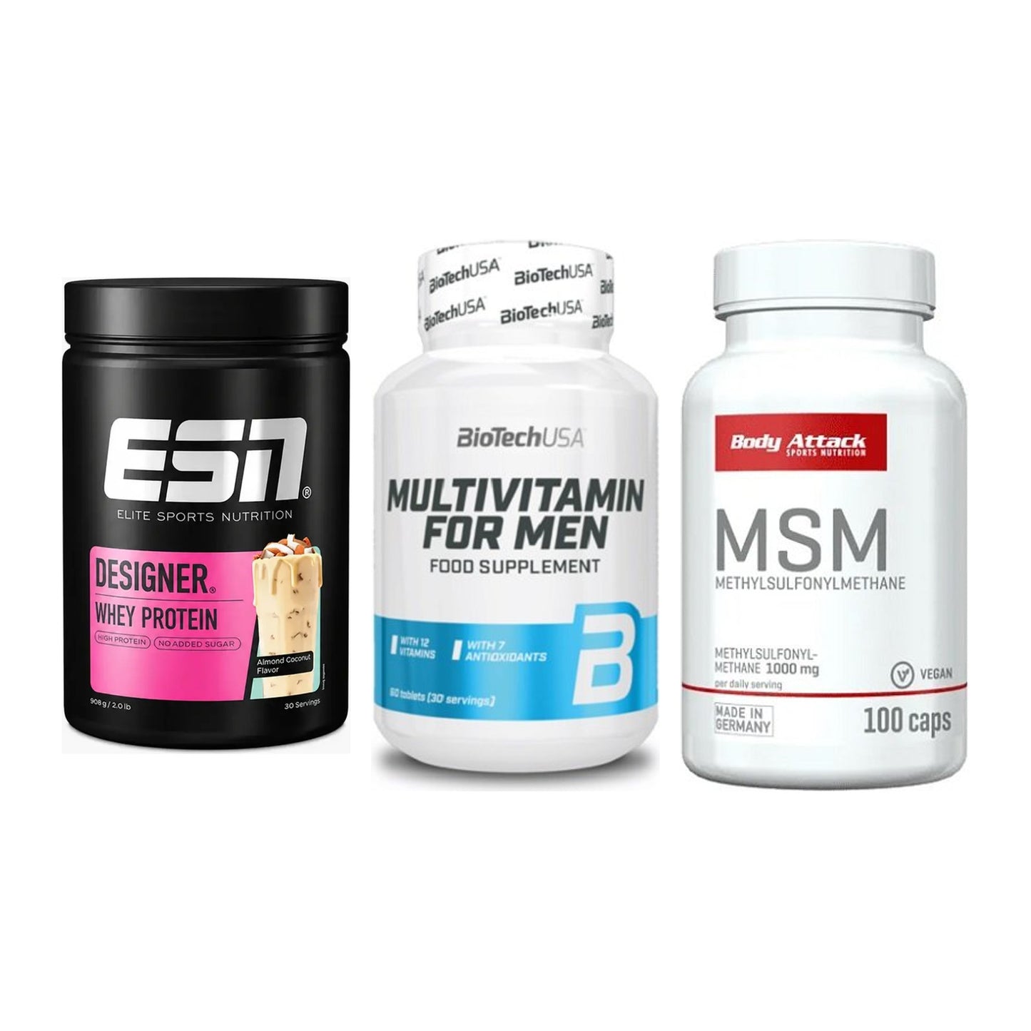 Regenerations-Set: ESN Designer + BioTech Multivi + Body Attack MSM – alle enthaltenen Artikel