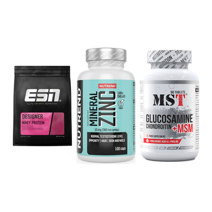 Regenerations-Set: ESN Designer + Nutrend Zinc + MST Glucosamine – alle enthaltenen Artikel