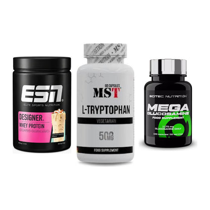 Regenerations-Set: ESN Designer + MST Tryptophan + Scitec Mega – alle enthaltenen Artikel