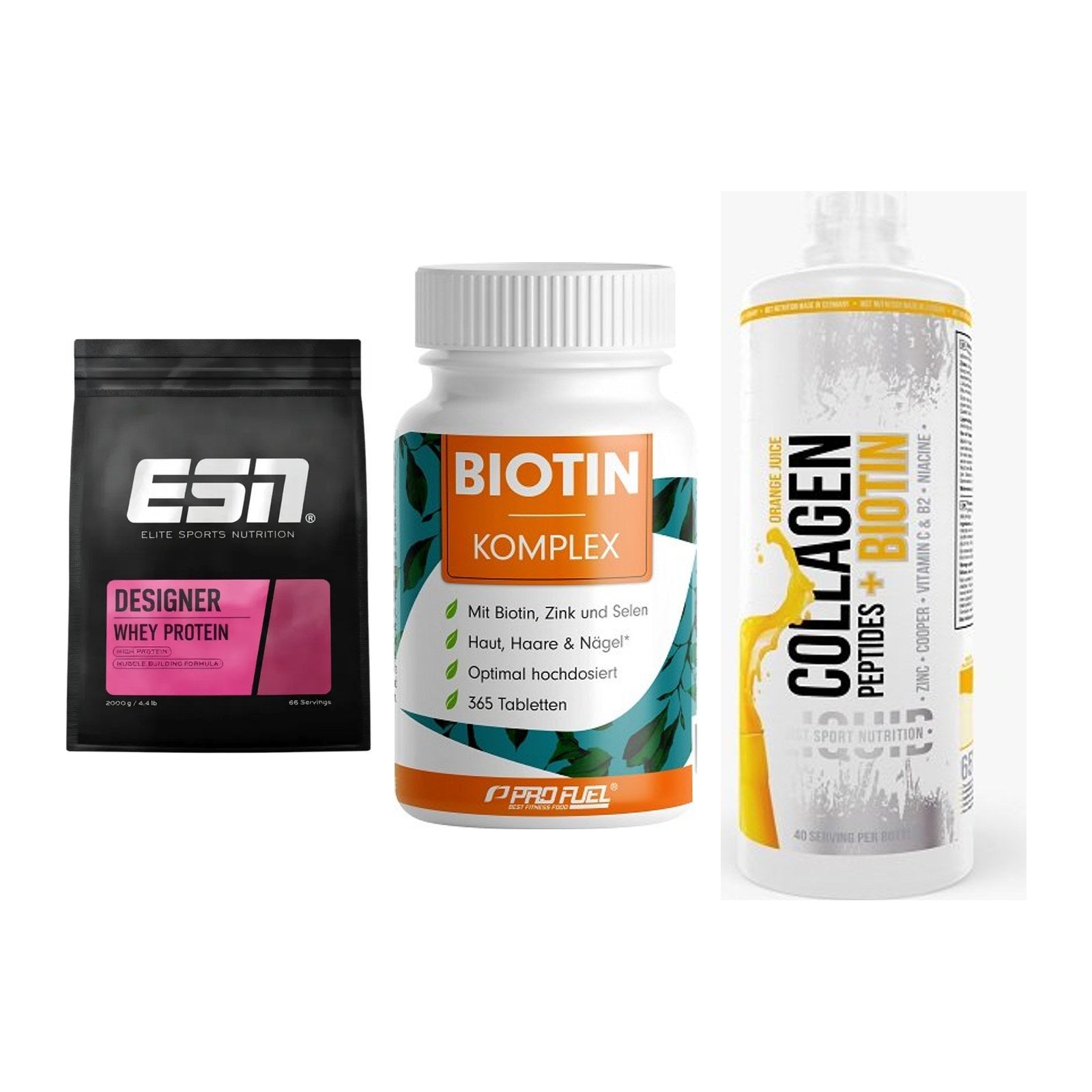Regenerations-Set: ESN Designer + ProFuel BIOTIN + MST Collagen – alle enthaltenen Artikel