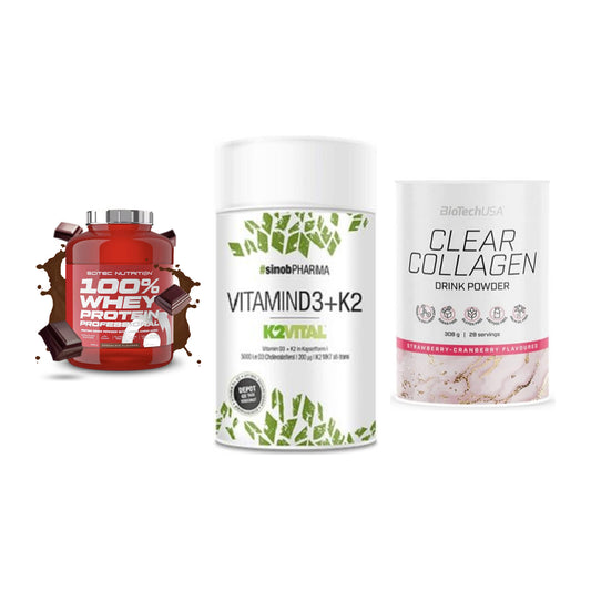 Regenerations-Set: Scitec 100% + Sinob Vitamin + BioTech Clear – alle enthaltenen Artikel