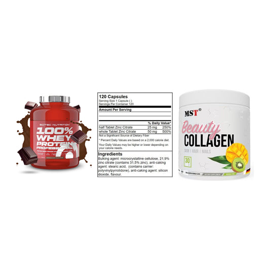 Regenerations-Set: Scitec 100% + GN Zinc Citrate + MST Beauty – alle enthaltenen Artikel