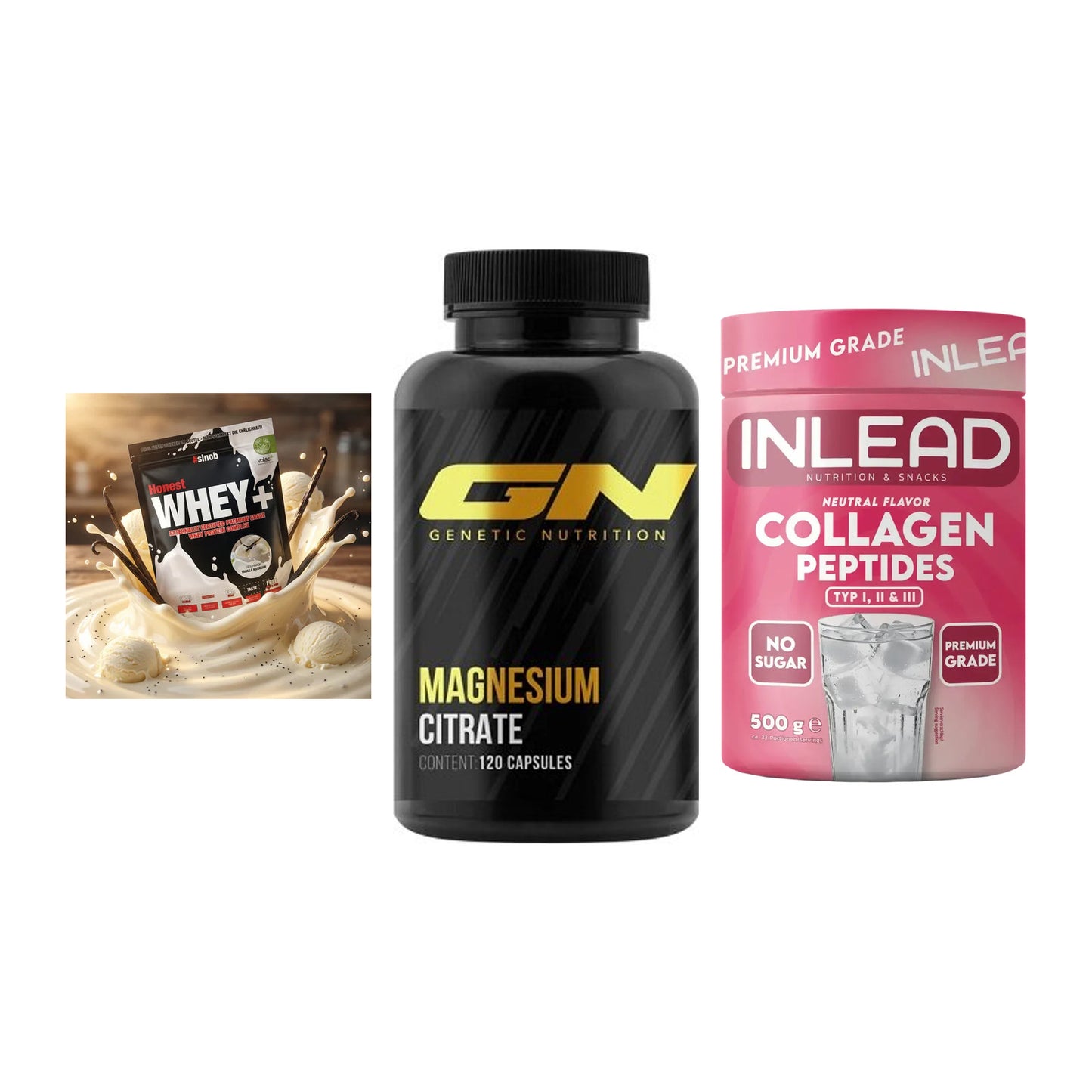 Regenerations-Set: Sinob Honest + GN Magnesium + INLEAD Collagen – alle enthaltenen Artikel