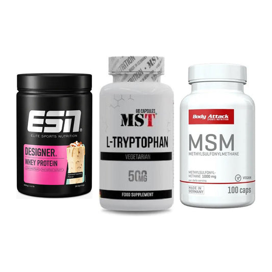 Regenerations-Set: ESN Designer + MST Tryptophan + Body Attack MSM – alle enthaltenen Artikel