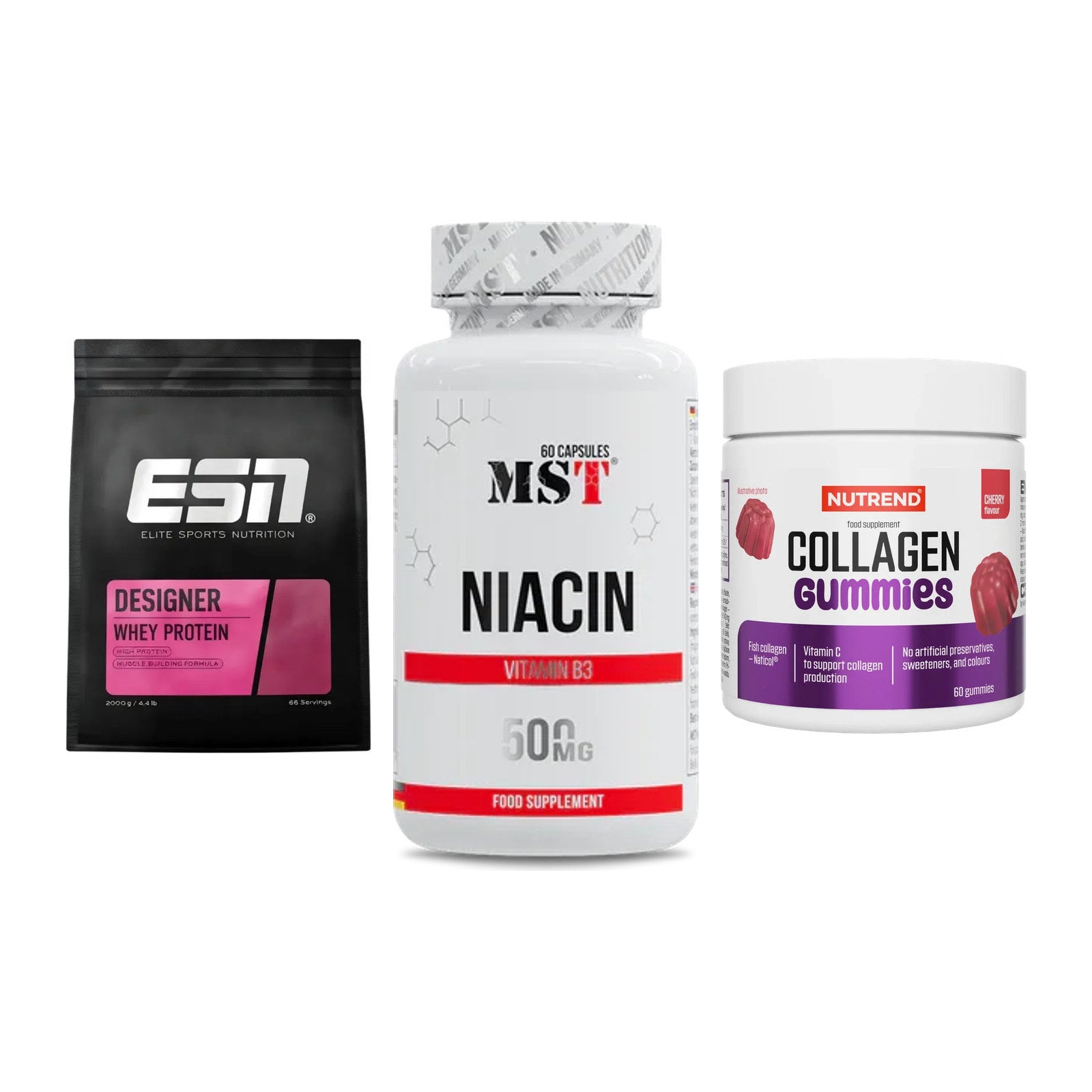 Regenerations-Set: ESN Designer + MST Niacin + Nutrend Collage – alle enthaltenen Artikel