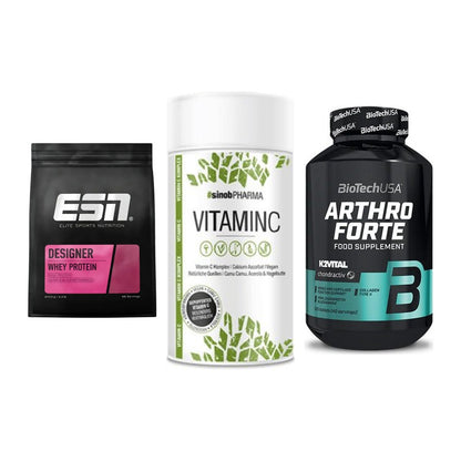 Regenerations-Set: ESN Designer + Sinob Vitamin C + BioTech Arthro – alle enthaltenen Artikel