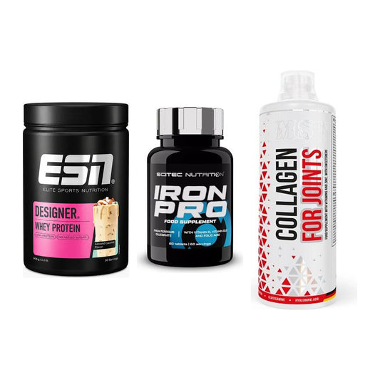 Regenerations-Set: ESN Designer + Scitec Iron Pro + MST Collagen – alle enthaltenen Artikel