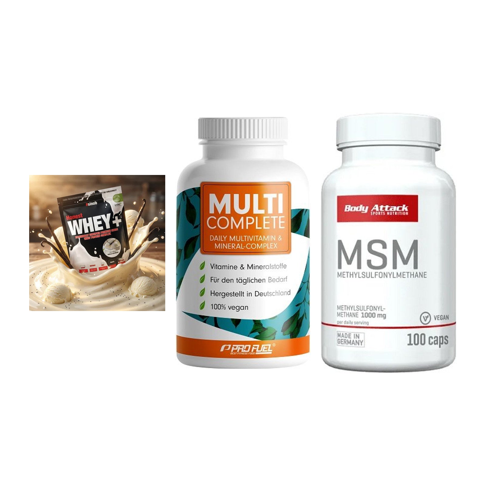 Regenerations-Set: Sinob Honest + ProFuel MULTI + Body Attack MSM – alle enthaltenen Artikel