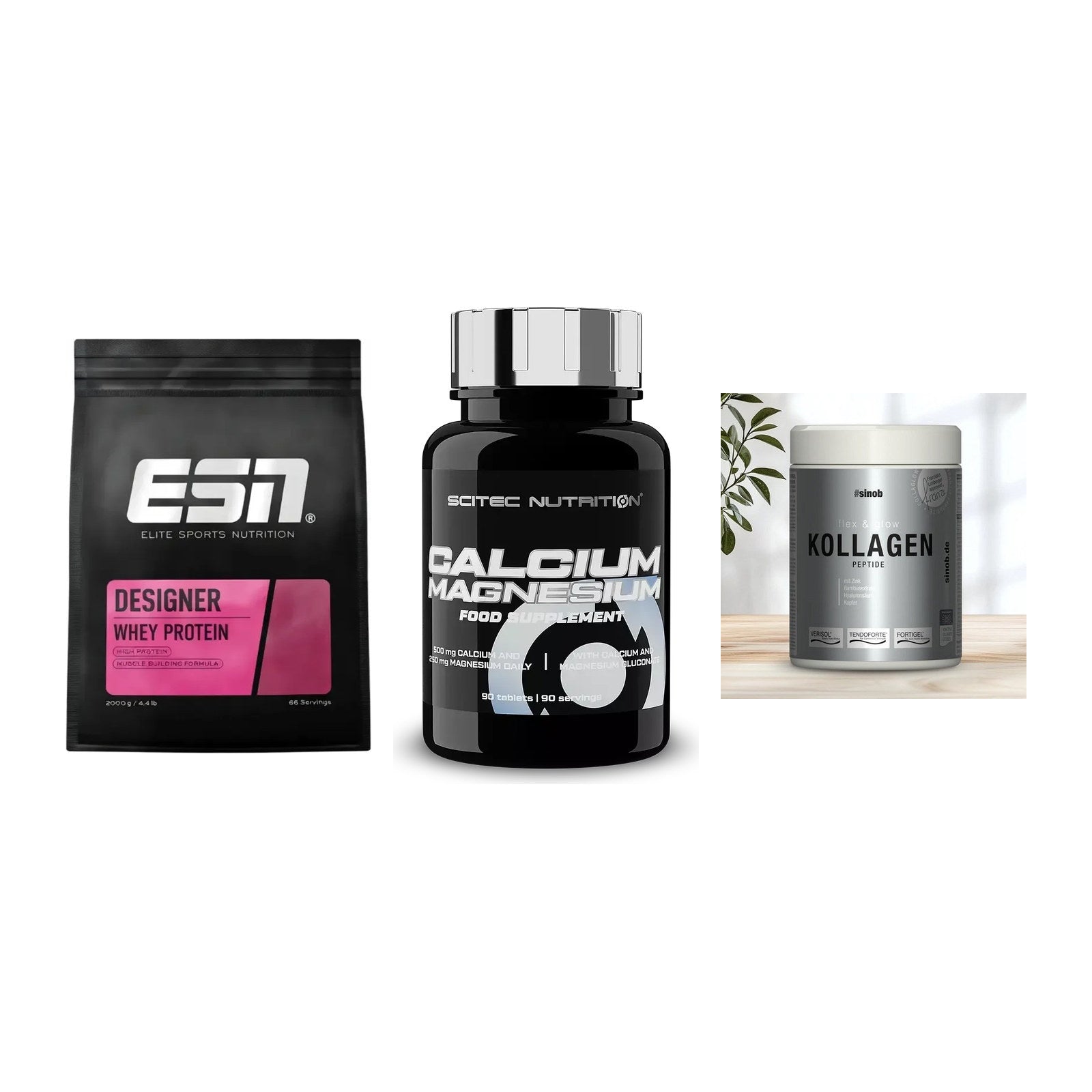 Regenerations-Set: ESN Designer + Scitec Calcium + Sinob Kollagen – alle enthaltenen Artikel