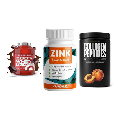 Regenerations-Set: Scitec 100% + ProFuel Zink + Big Zone – alle enthaltenen Artikel