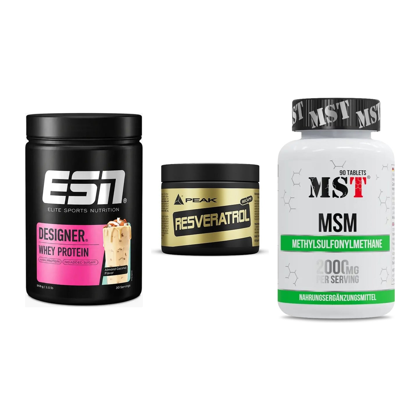 Regenerations-Set: ESN Designer + Peak Resveratro + MST MSM 2000 / – alle enthaltenen Artikel