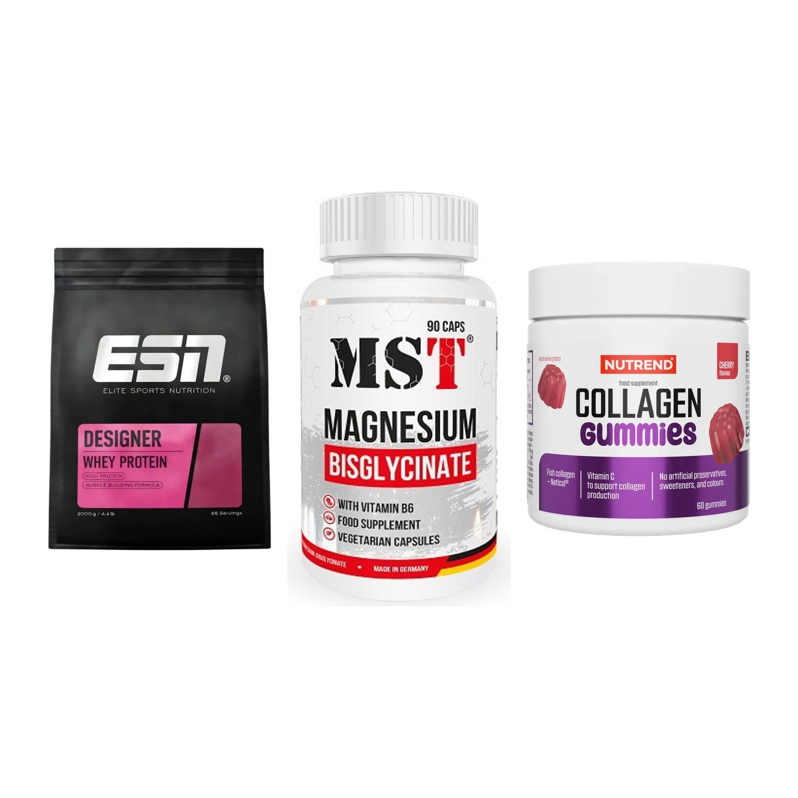 Regenerations-Set: ESN Designer + MST Magnesium + Nutrend Collage – alle enthaltenen Artikel