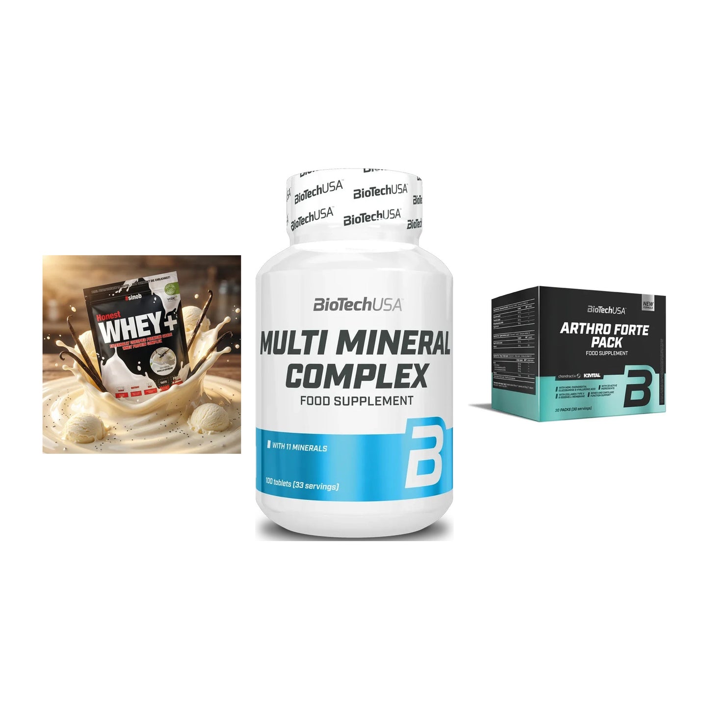 Regenerations-Set: Sinob Honest + BioTech Multi + BioTech Arthro – alle enthaltenen Artikel